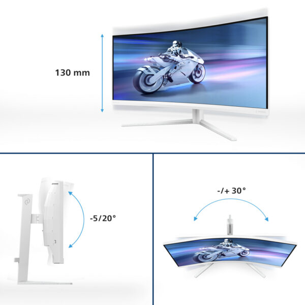Philips 34M2C5501A/00 computer monitor 86,4 cm (34") 3440 x 1440 Pixels Wide Quad HD LCD Wit - Afbeelding 12