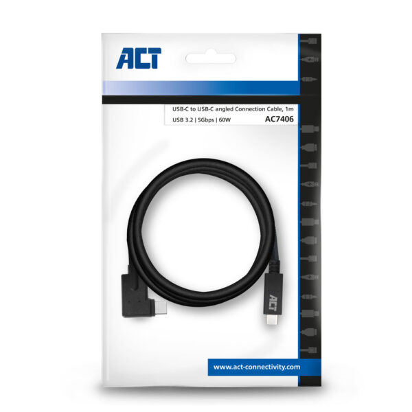 ACT USB 3.0 kabel haaks, USB-C, 1 meter - Afbeelding 3