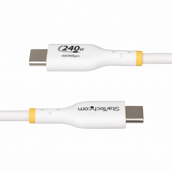 StarTech.com 3m USB-C Laadkabel, Charge & Sync, 240W (5A) PD EPR, USB 2.0, Laptop Type C Laadkabel, USB-IF Gecertificeerd, TPE - Afbeelding 3