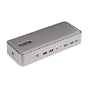 StarTech.com Dual-Laptop USB-C KVM Docking Station, Dual Monitor 4K 60Hz DisplayPort Dock, 5-Port USB Hub, GbE, 90W/45W Power De