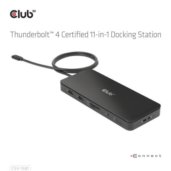CLUB3D Thunderbolt 4 Certified 11-in-1 Docking Station - Afbeelding 15