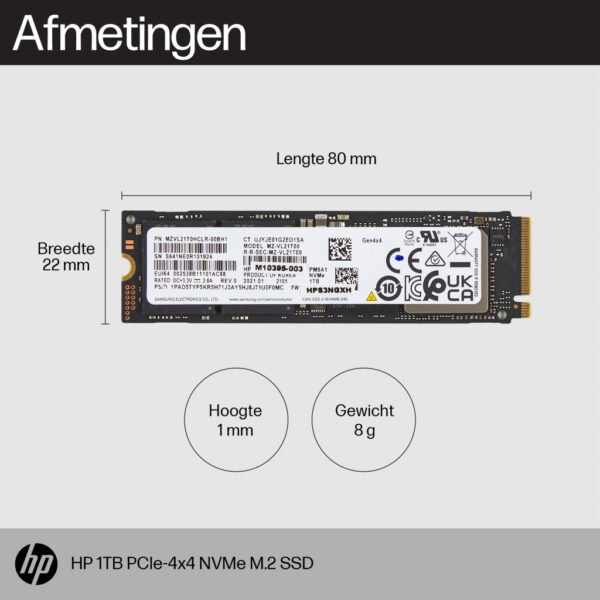 HP 1 TB PCIe4x4 NVMe M.2 SSD - Afbeelding 2