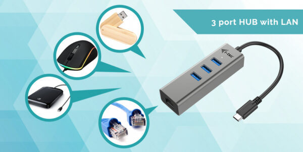 i-tec Metal USB-C HUB 3 Port + Gigabit Ethernet Adapter - Afbeelding 8