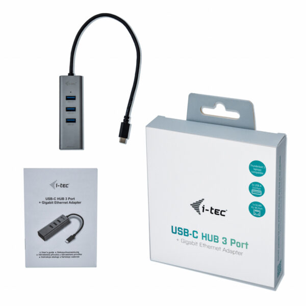 i-tec Metal USB-C HUB 3 Port + Gigabit Ethernet Adapter - Afbeelding 6