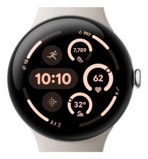 Google Pixel Watch 3 AMOLED 45 mm Digitaal Touchscreen Zilver Wifi GPS