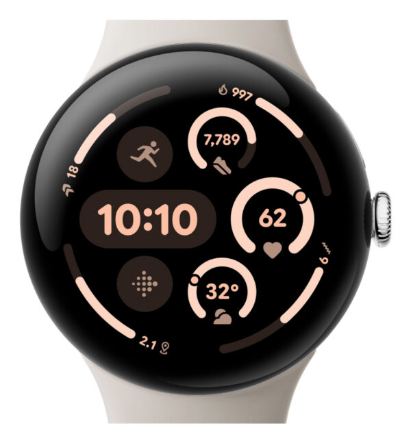 Google Pixel Watch 3 AMOLED 45 mm Digitaal Touchscreen Zilver Wifi GPS