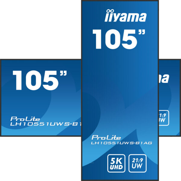 iiyama LH10551UWS-B1AG beeldkrant Digitale signage flatscreen 2,66 m (104.7") LED 500 cd/m² UltraWide Full HD Zwart 24/7 - Afbeelding 3
