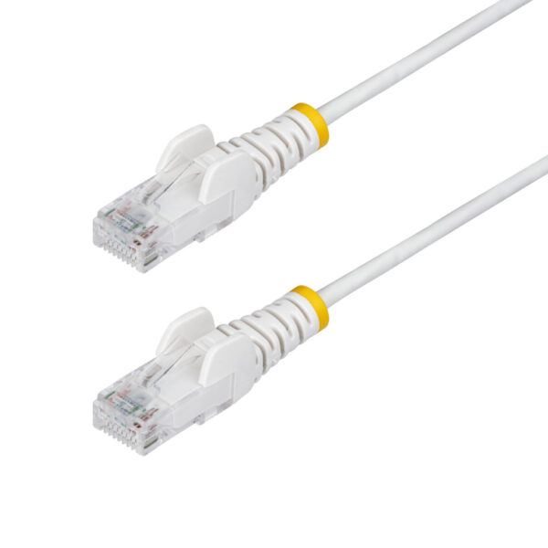 StarTech.com 2m Dunne CAT6 Ethernet Kabel, Wit, Snagless, 100W PoE, UTP, LSZH, 28AWG Pure Koperdraad, Slim RJ45 Netwerk Patchkab