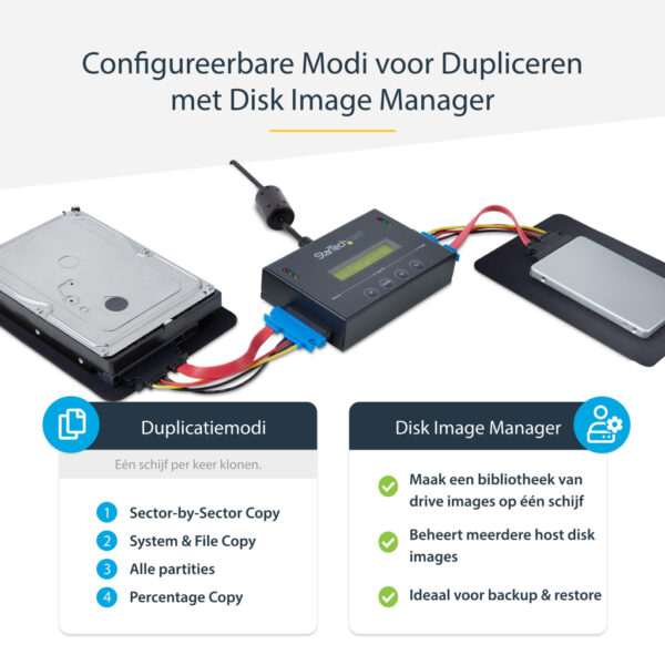 StarTech.com 1:1 Standalone Hard Drive Cloner met Multi Disk Image Manager voor Backup en Restore, Meerdere Disk Images opslaan - Afbeelding 8