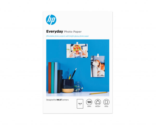 HP Everyday fotopapier, glanzend, 200 g/m2, 10 x 15 cm (101 x 152 mm), 100 vellen