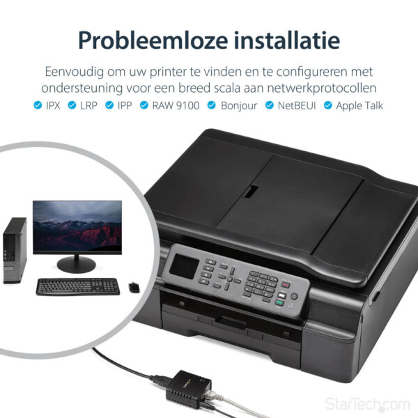 StarTech.com 10/100 Mbit/s Ethernet naar USB 2.0 Netwerk LPR Printserver - Afbeelding 8