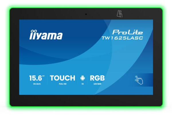 iiyama TW1625LASC-B3PNR beeldkrant Interactief flatscreen 39,6 cm (15.6") LED Wifi 450 cd/m² Full HD Zwart Touchscreen Type proc - Afbeelding 2