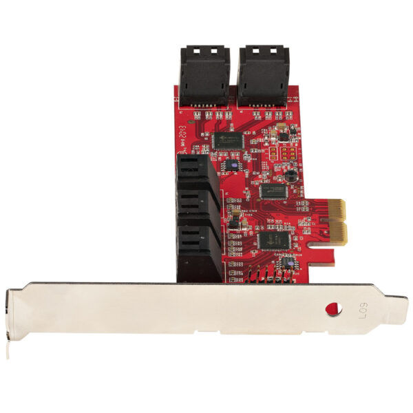 StarTech.com SATA PCIe Kaart, 10 Port PCIe SATA Uitbreidingskaart, 6Gbps, Low/Full Profile, Stacked SATA Connectors, ASM1062 Non - Afbeelding 3