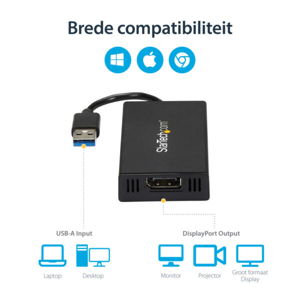 StarTech.com USB 3.0 naar 4K DisplayPort externe Multi-Monitor grafische videoadapter – DisplayLink gecertificeerd – Ultra - Afbeelding 10