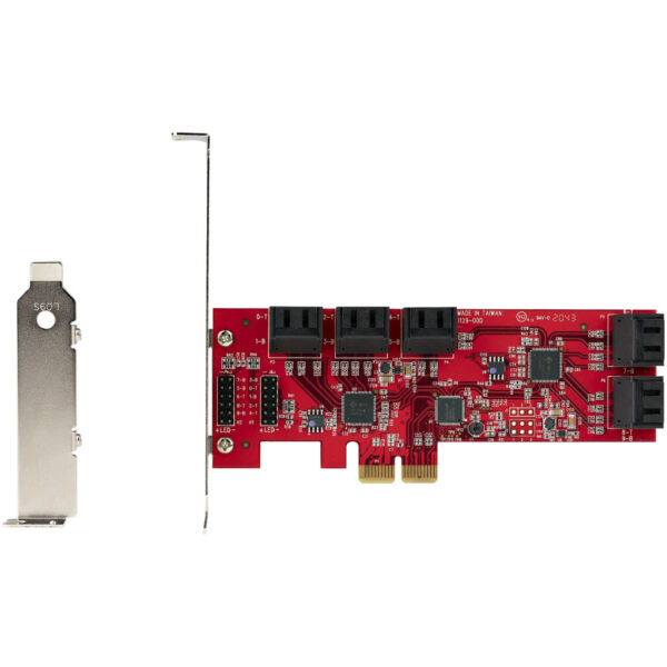 StarTech.com SATA PCIe Kaart, 10 Port PCIe SATA Uitbreidingskaart, 6Gbps, Low/Full Profile, Stacked SATA Connectors, ASM1062 Non - Afbeelding 8
