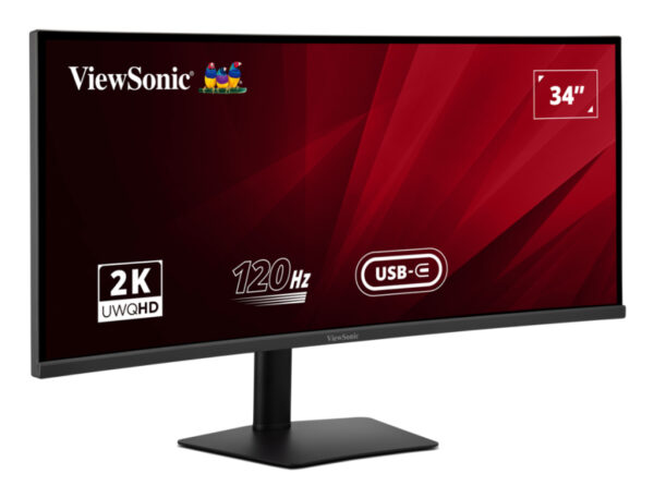 Viewsonic VA VA3420C LED display 86,4 cm (34") 3440 x 1440 Pixels UltraWide Quad HD Zwart - Afbeelding 2