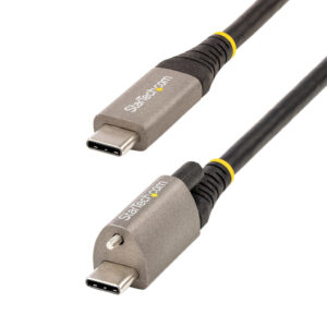 StarTech.com 50cm USB-C Kabel, Vergrendelbaar met Topschroef, USB 10Gbps, 100W (5A) Power Delivery, 8K 60Hz / 4K 144Hz DP Alt Mo