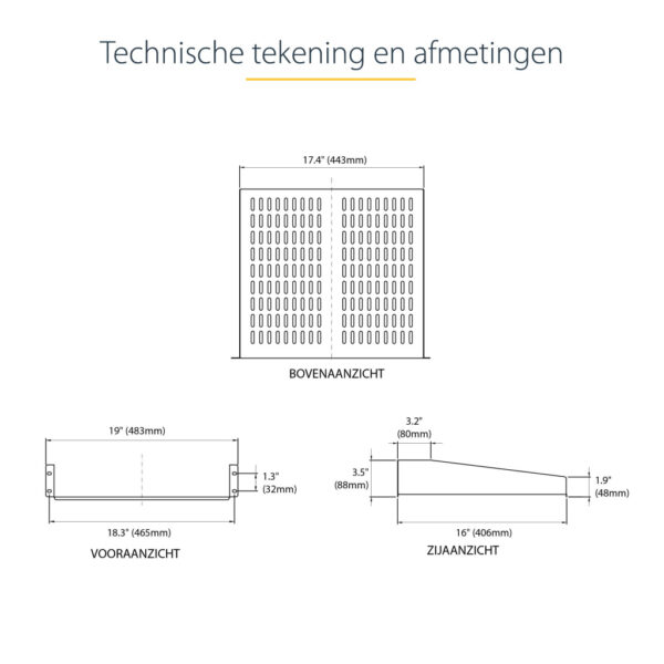 StarTech.com 2U Server Rack Schap - Universele Geventileerde Rack Mount Cantilever Shelf voor 19" Netwerk Kast & Apparatuur - He - Afbeelding 11