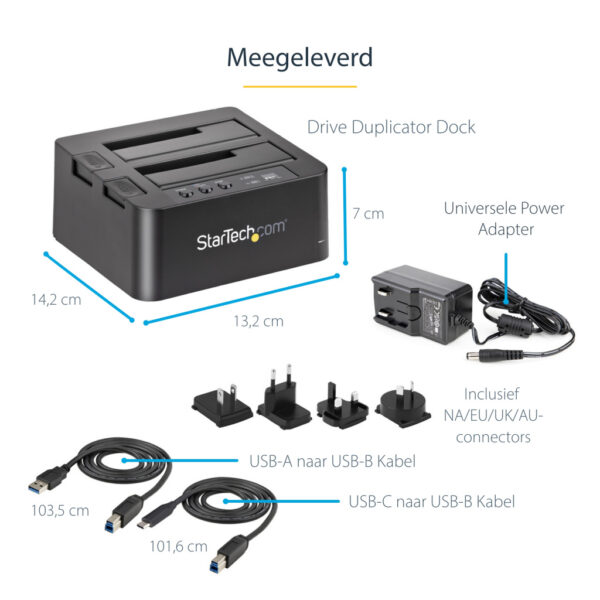 StarTech.com USB 3.1 (10Gbps) Standalone Duplicator Dock voor 2.5" & 3.5" SATA SSD/HDD schijven met Fast-Speed Duplication tot 2 - Afbeelding 12