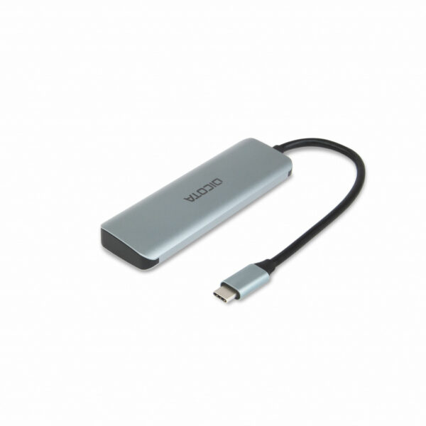 DICOTA D32061 interface hub USB Type-C 10000 Mbit/s Zilver - Afbeelding 2