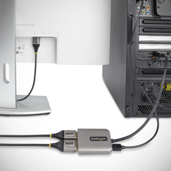 StarTech.com Dual-Monitor DisplayPort 1.4 Splitter, DisplayPort naar 2x DP Multi-Monitor Adapter, Dual 5K 60Hz Computer MST Hub, - Afbeelding 8