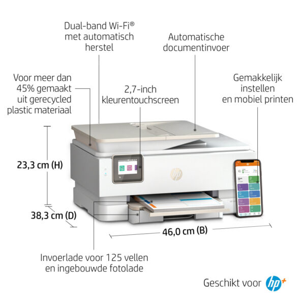 HP ENVY Inspire 7920e Draadloos All-in-One Kleur Printer, Instant Ink; Kopieerapparaat, scanner - Afbeelding 3
