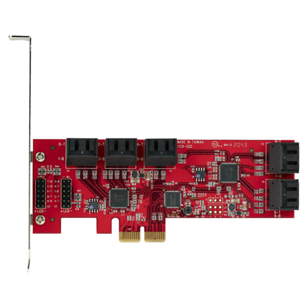 StarTech.com SATA PCIe Kaart, 10 Port PCIe SATA Uitbreidingskaart, 6Gbps, Low/Full Profile, Stacked SATA Connectors, ASM1062 Non - Afbeelding 6
