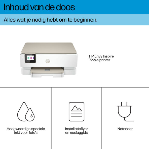 HP ENVY Inspire 7224e Draadloos All-in-One Kleur Printer, Instant Ink; Kopieerapparaat, scanner - Afbeelding 15