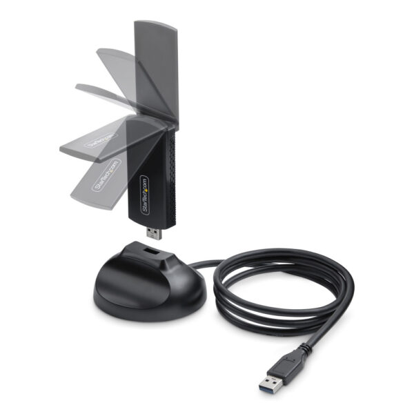 StarTech.com Wi-Fi 6E USB Adapter/Dongle, Voor Desktop/Laptop PC, Wireless NIC met Uitklapbare Antenne, WiFi Adapter Ondersteunt - Afbeelding 2