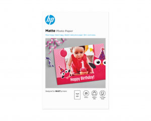 HP mat fotopapier, 180 g/m2, 10 x 15 cm (101 x 152 mm), 25 vellen