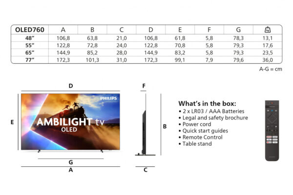 Philips 55OLED76012 139,7 cm (55") 4K Ultra HD Smart TV Wifi Zwart - Afbeelding 4