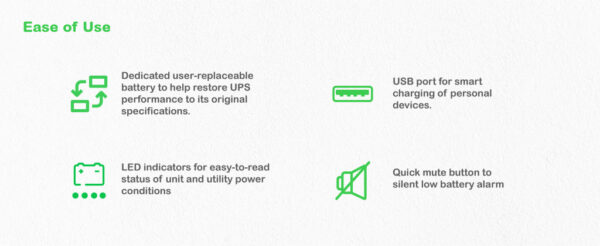 APC Back-UPS BE500G2-GR - Noodstroomvoeding 8x stopcontact, 500VA, 1 USB oplader, 1 USB datapoort - Afbeelding 8