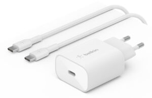 Belkin WCA004VF1MWH-B6 oplader voor mobiele apparatuur Mobiele telefoon Wit USB Snel opladen Binnen