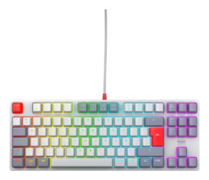 CHERRY K4V2 TKL toetsenbord Gamen USB AZERTY Frans Grijs, Licht Grijs, Rood