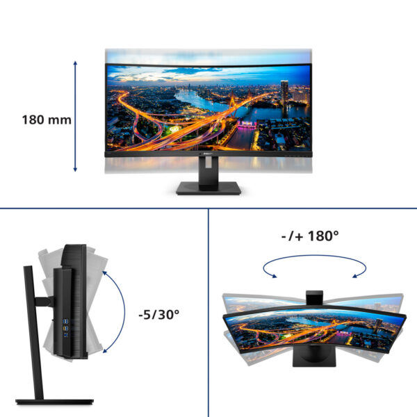 Philips B Line 345B1C/00 computer monitor 86,4 cm (34") 3440 x 1440 Pixels Quad HD LCD Zwart - Afbeelding 9