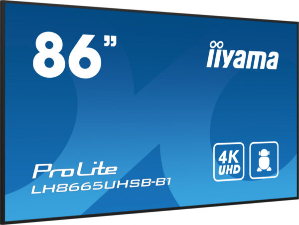 iiyama LH8665UHSB-B1 beeldkrant Kiosk-ontwerp 2,18 m (86") LED Wifi 800 cd/m² 4K Ultra HD Zwart Type processor Android 11 24/7 - Afbeelding 3