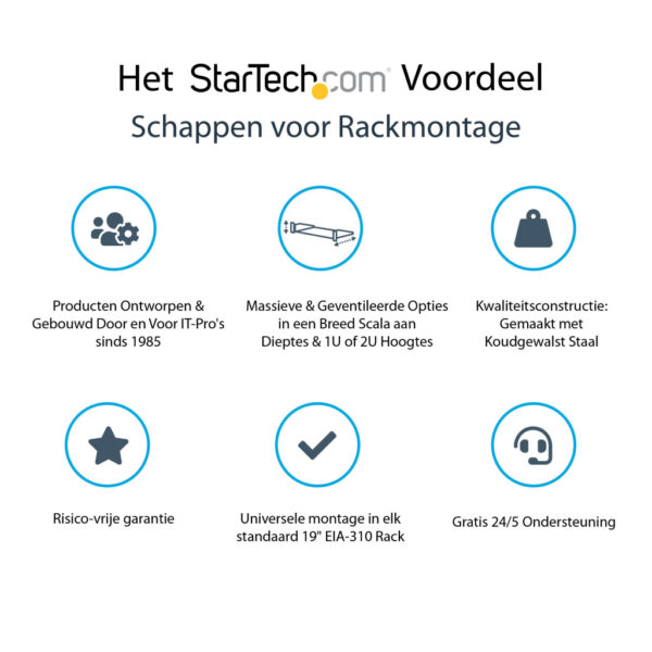 StarTech.com 1U Server Rack Schap - Universele Geventileerde Rack Mount Cantilever Shelf voor 19" Netwerk Kast & Apparatuur - H - Afbeelding 4