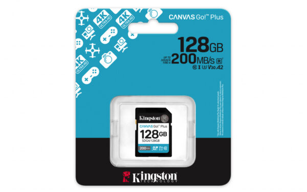 Kingston Technology Canvas Go! Plus 128GB SDXC Canvas Go Plus Gen4 200MB/s C10 UHS-I U3 V30 - Afbeelding 3