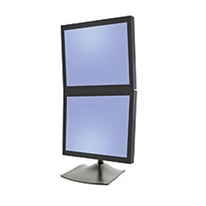 Ergotron DS Series DS100 Dual Monitor Desk Stand, Vertical flat panel bureau steun 61 cm (24") Zwart