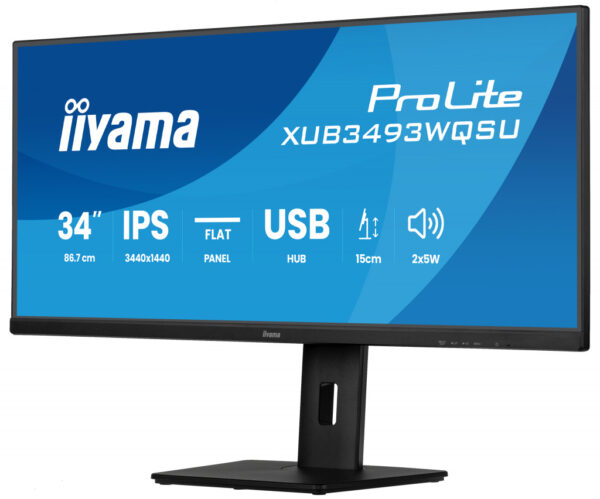 iiyama ProLite XUB3493WQSU-B6 computer monitor 86,4 cm (34") 3440 x 1440 Pixels UltraWide Quad HD LED Zwart - Afbeelding 3
