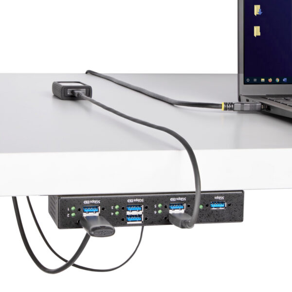 StarTech.com 7-Port Managed USB Hub met 4x USB-A, Heavy Duty met Industriële Stalen Behuizing, ESD & Overspanningsbeveiliging, W - Afbeelding 10