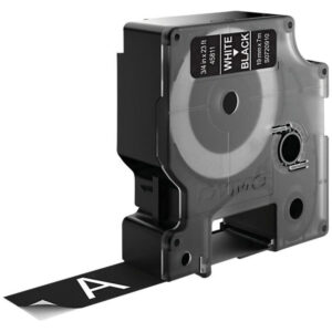 DYMO D1 -Standard Labels - White on Black - 19mm x 7m