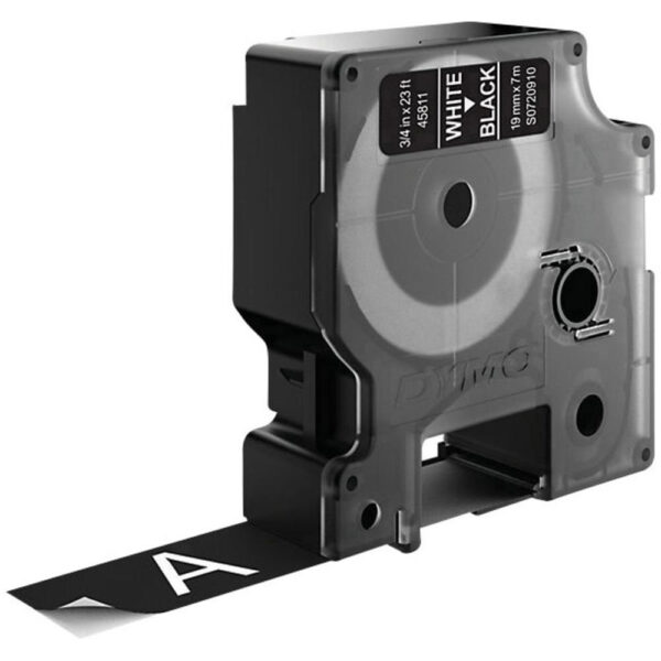 DYMO D1 -Standard Labels - White on Black - 19mm x 7m