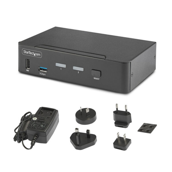 StarTech.com 2-Port DisplayPort KVM Switch, 8K 60Hz / 4K 144Hz, Single Display, DP 1.4, 2x USB 3.0 Ports, 4x USB 2.0 HID Ports, - Afbeelding 5
