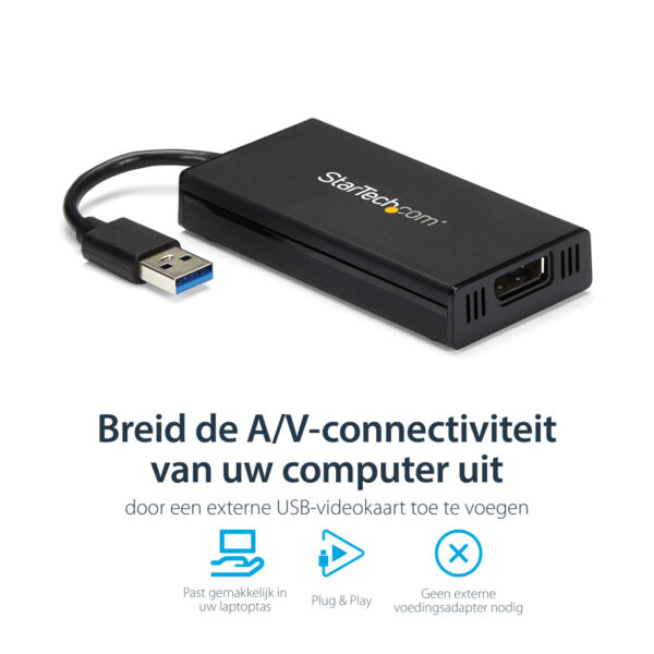StarTech.com USB 3.0 naar 4K DisplayPort externe Multi-Monitor grafische videoadapter – DisplayLink gecertificeerd – Ultra - Afbeelding 8