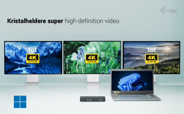 i-tec USB-C Intelligent Triple Display Docking Station + Power Delivery 100W - Afbeelding 7