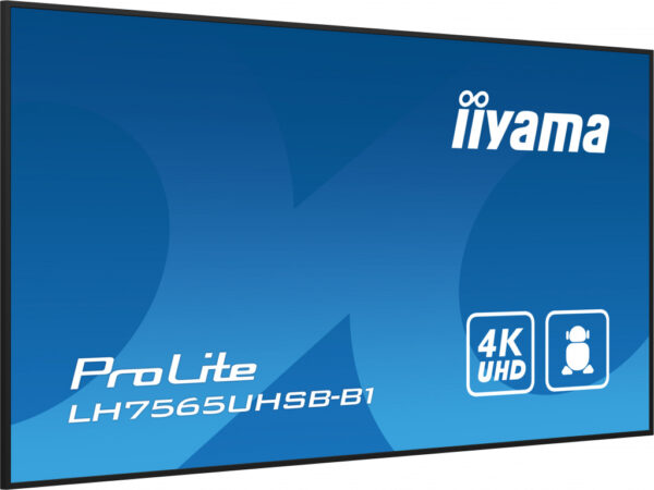 iiyama LH7565UHSB-B1 beeldkrant Kiosk-ontwerp 189,2 cm (74.5") LED Wifi 800 cd/m² 4K Ultra HD Zwart Type processor Android 11 24 - Afbeelding 5