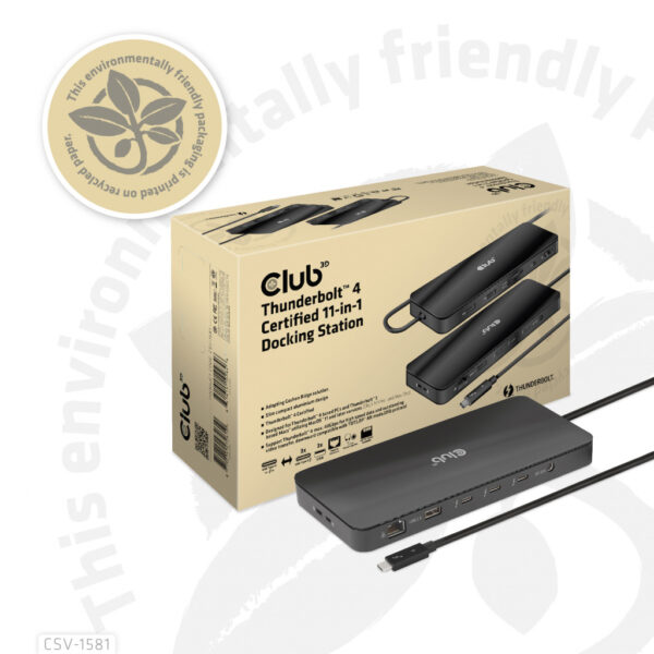 CLUB3D Thunderbolt 4 Certified 11-in-1 Docking Station - Afbeelding 16