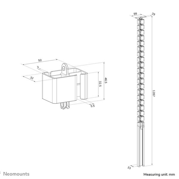 Neomounts ADS06-133WH Kabelgeleider - schroefbevestiging - universeel - Afbeelding 12