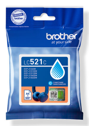 Brother LC521C inktcartridge 1 stuk(s) Origineel Cyaan